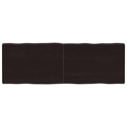 Piano Tavolo Marrone Scuro 140x50x(2-4) cm Rovere Non Trattato