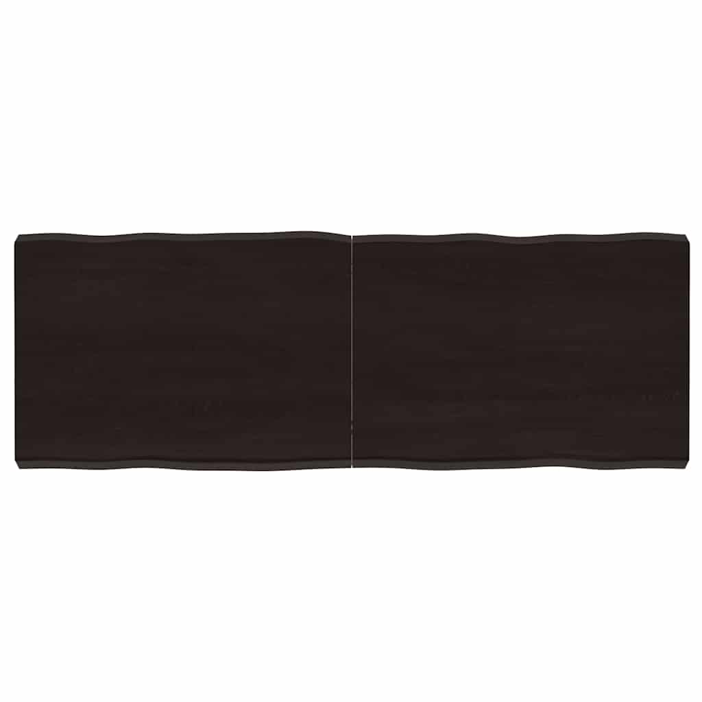 Piano Tavolo Marrone Scuro 140x50x(2-6)cm Rovere Non Trattato