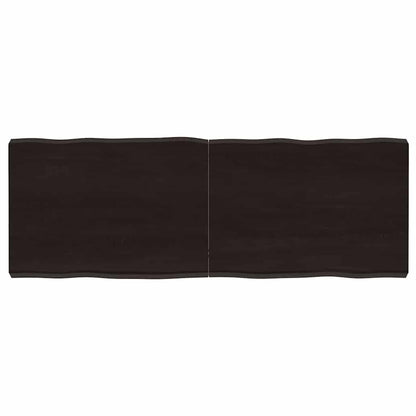 Piano Tavolo Marrone Scuro 140x50x(2-6)cm Rovere Non Trattato