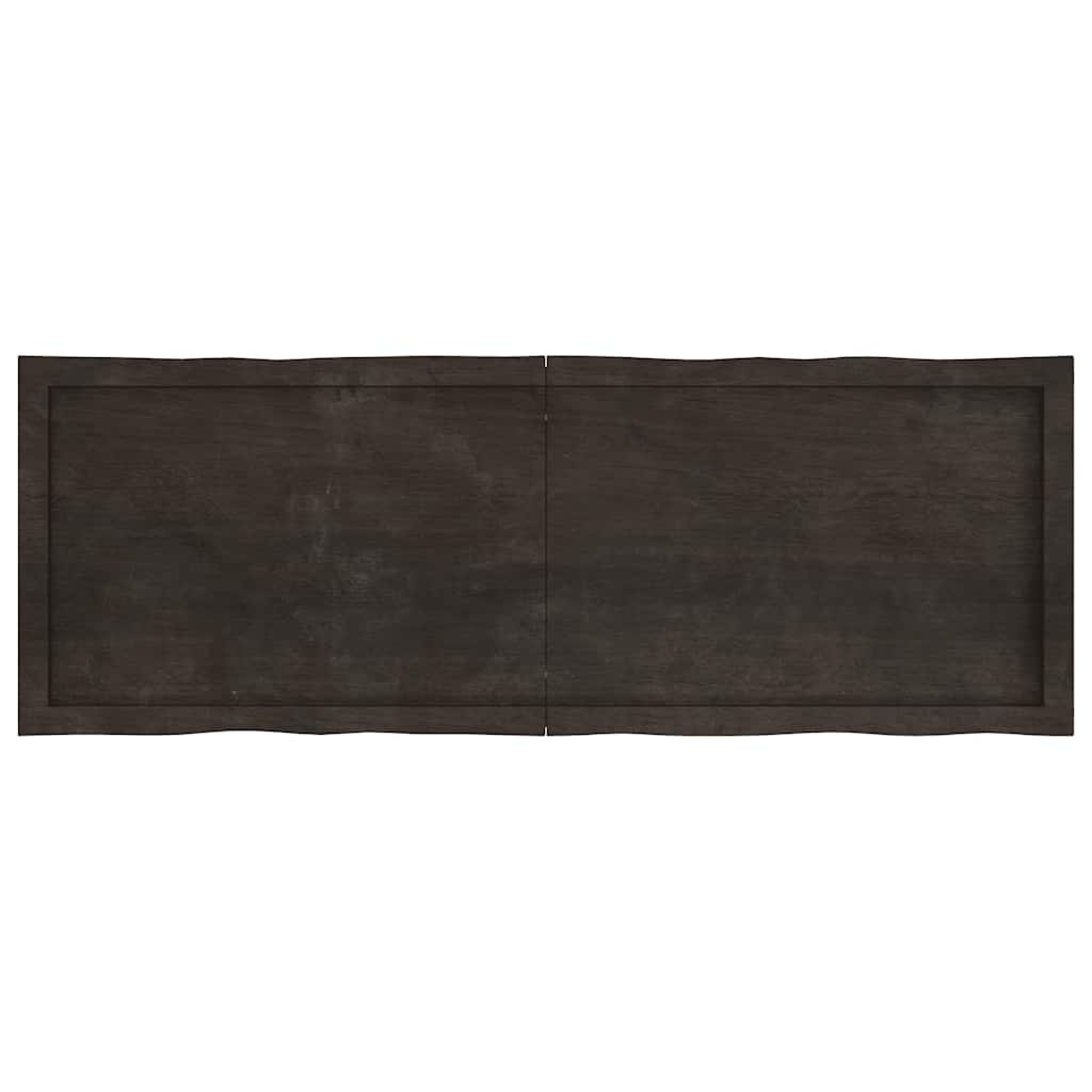 Piano Tavolo Marrone Scuro 140x50x(2-6)cm Rovere Non Trattato