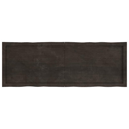 Piano Tavolo Marrone Scuro 140x50x(2-6)cm Rovere Non Trattato