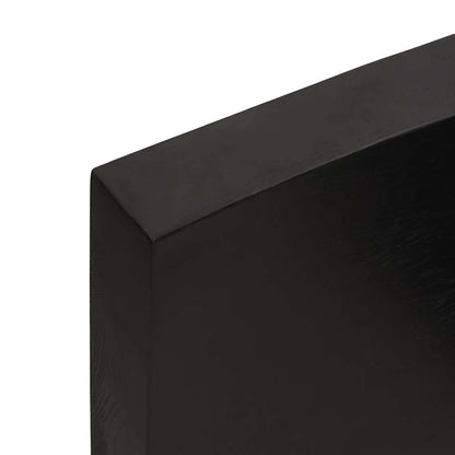 Piano Tavolo Marrone Scuro 140x50x(2-6)cm Rovere Non Trattato