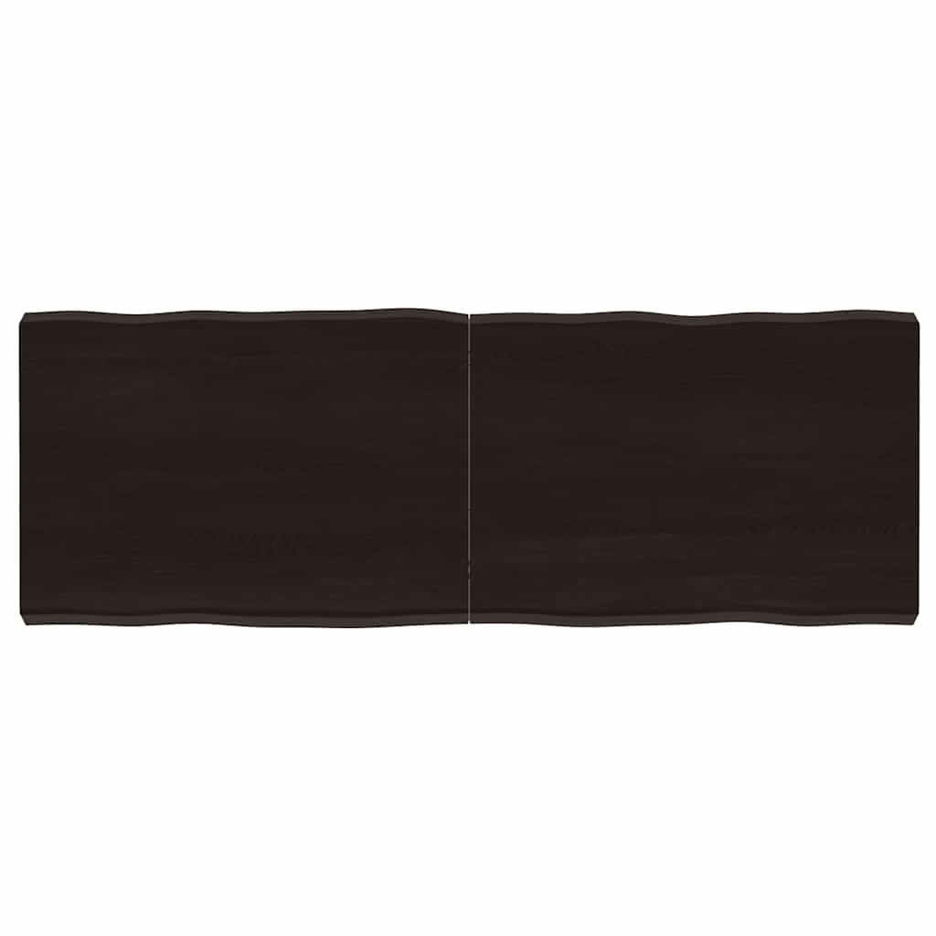 Piano Tavolo Marrone Scuro 140x50x(2-6)cm Rovere Non Trattato