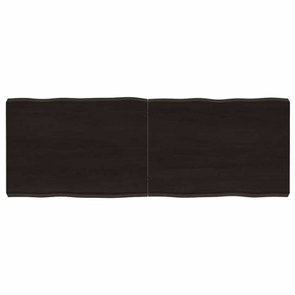 Piano Tavolo Marrone Scuro 140x50x(2-6)cm Rovere Non Trattato