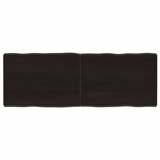Piano Tavolo Marrone Scuro 140x50x(2-6)cm Rovere Non Trattato