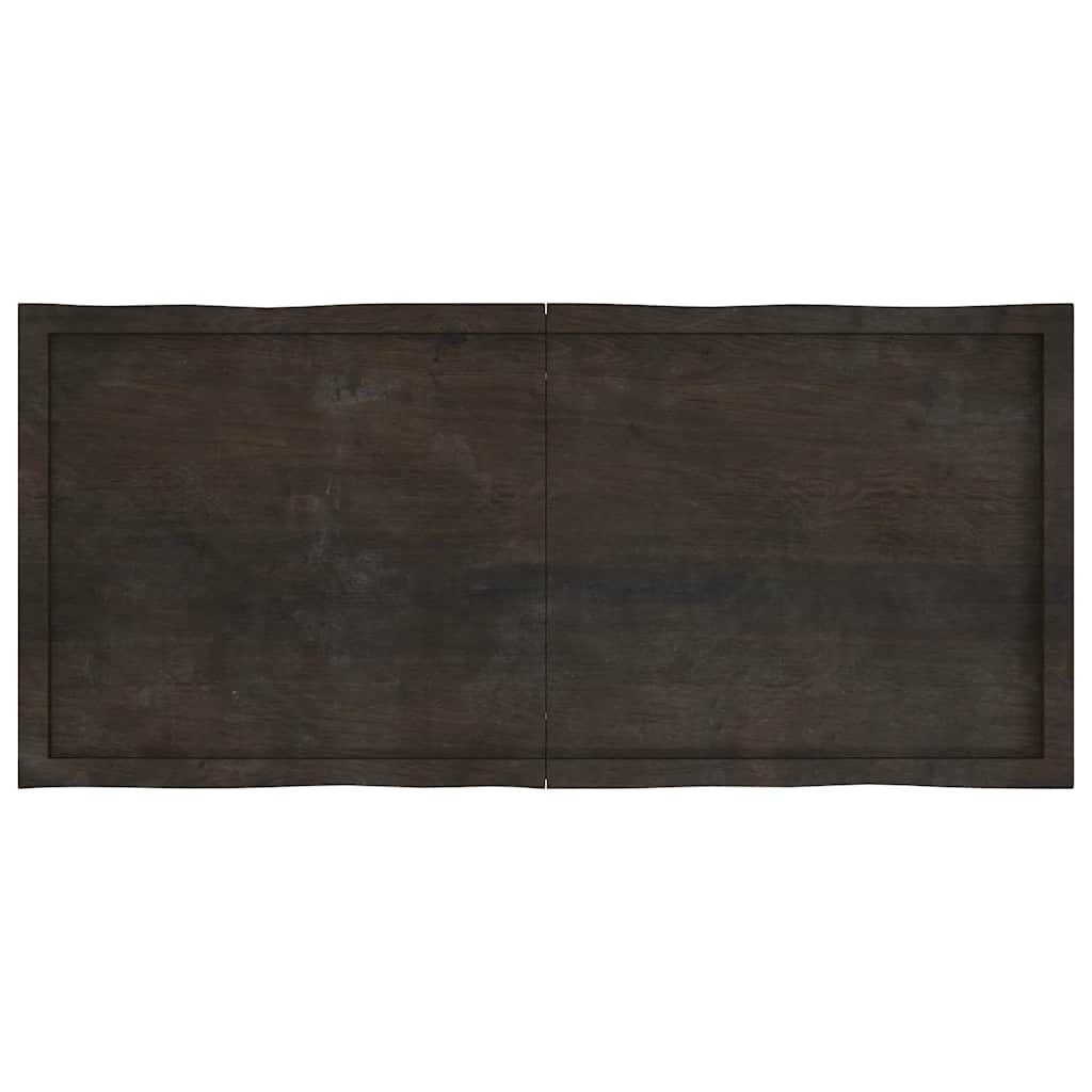 Piano Tavolo Marrone Scuro 140x60x(2-4)cm Rovere Non Trattato