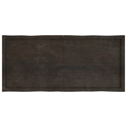 Piano Tavolo Marrone Scuro 140x60x(2-4)cm Rovere Non Trattato