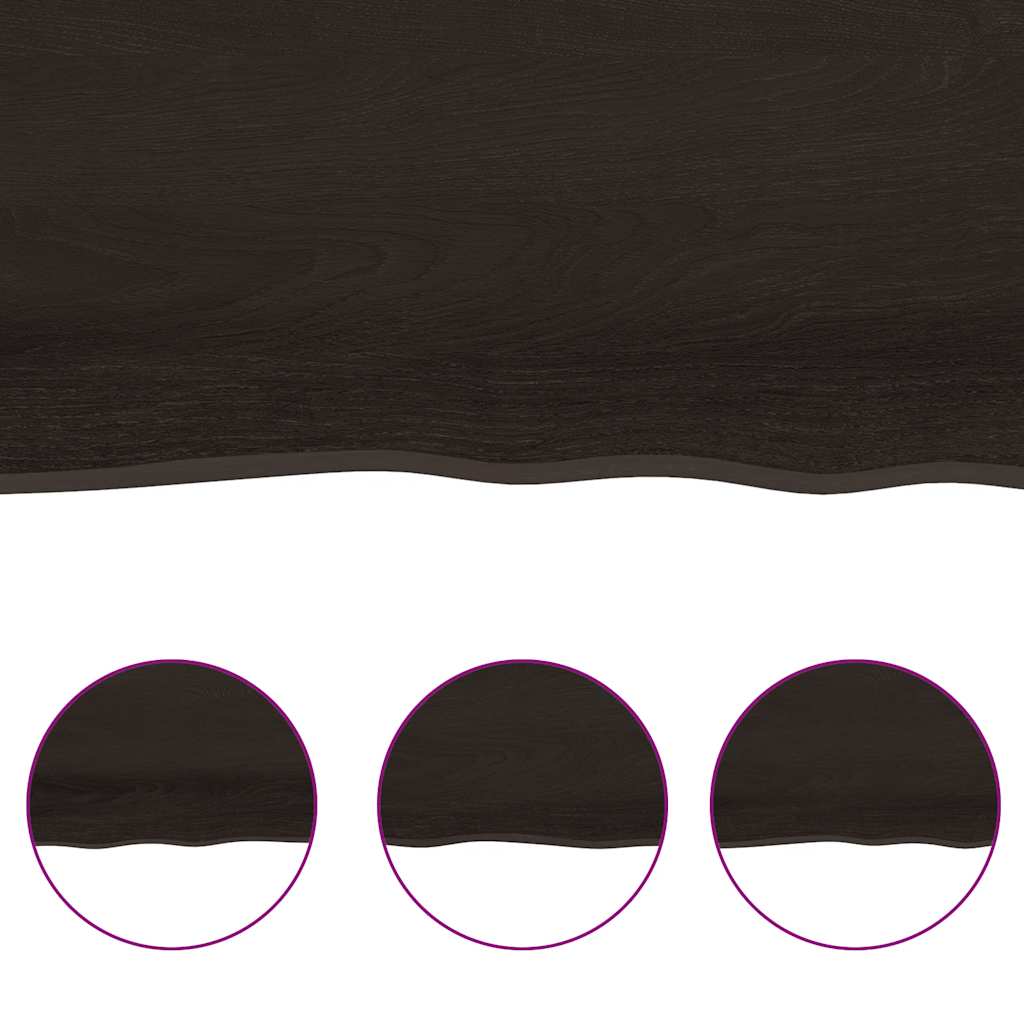Piano Tavolo Marrone Scuro 140x60x(2-4)cm Rovere Non Trattato