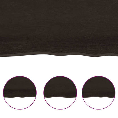 Piano Tavolo Marrone Scuro 140x60x(2-4)cm Rovere Non Trattato
