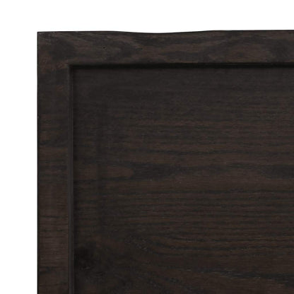 Piano Tavolo Marrone Scuro 140x60x(2-4)cm Rovere Non Trattato