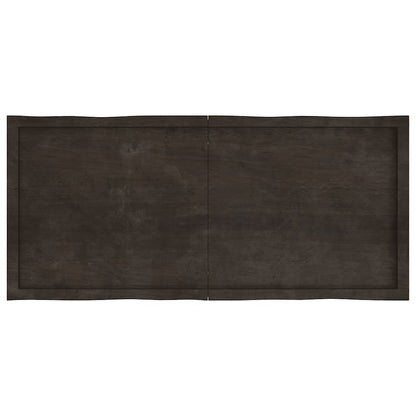 Piano Tavolo Marrone Scuro 140x60x(2-6)cm Rovere Non Trattato