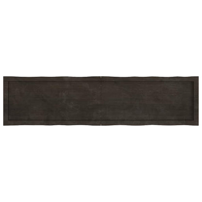 Piano Tavolo Marrone Scuro 160x40x(2-4)cm Rovere Non Trattato