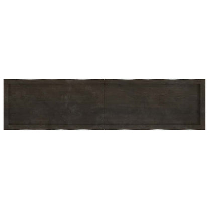 Piano Tavolo Marrone Scuro 160x40x(2-4)cm Rovere Non Trattato - homemem39