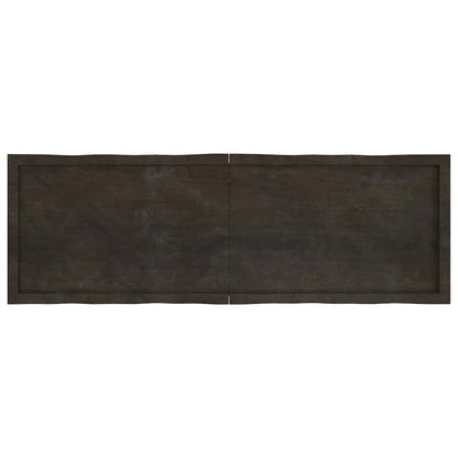 Piano Tavolo Marrone Scuro 160x50x(2-4)cm Rovere Non Trattato - homemem39