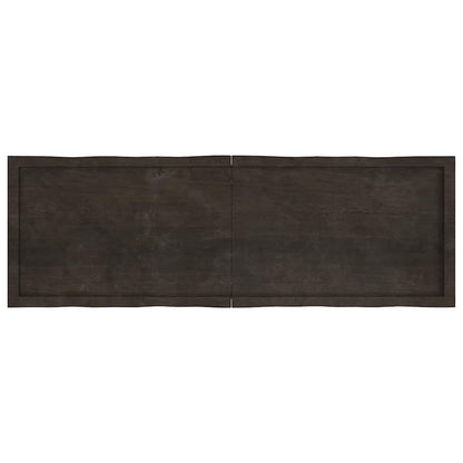 Piano Tavolo Marrone Scuro 160x50x(2-6)cm Rovere Non Trattato