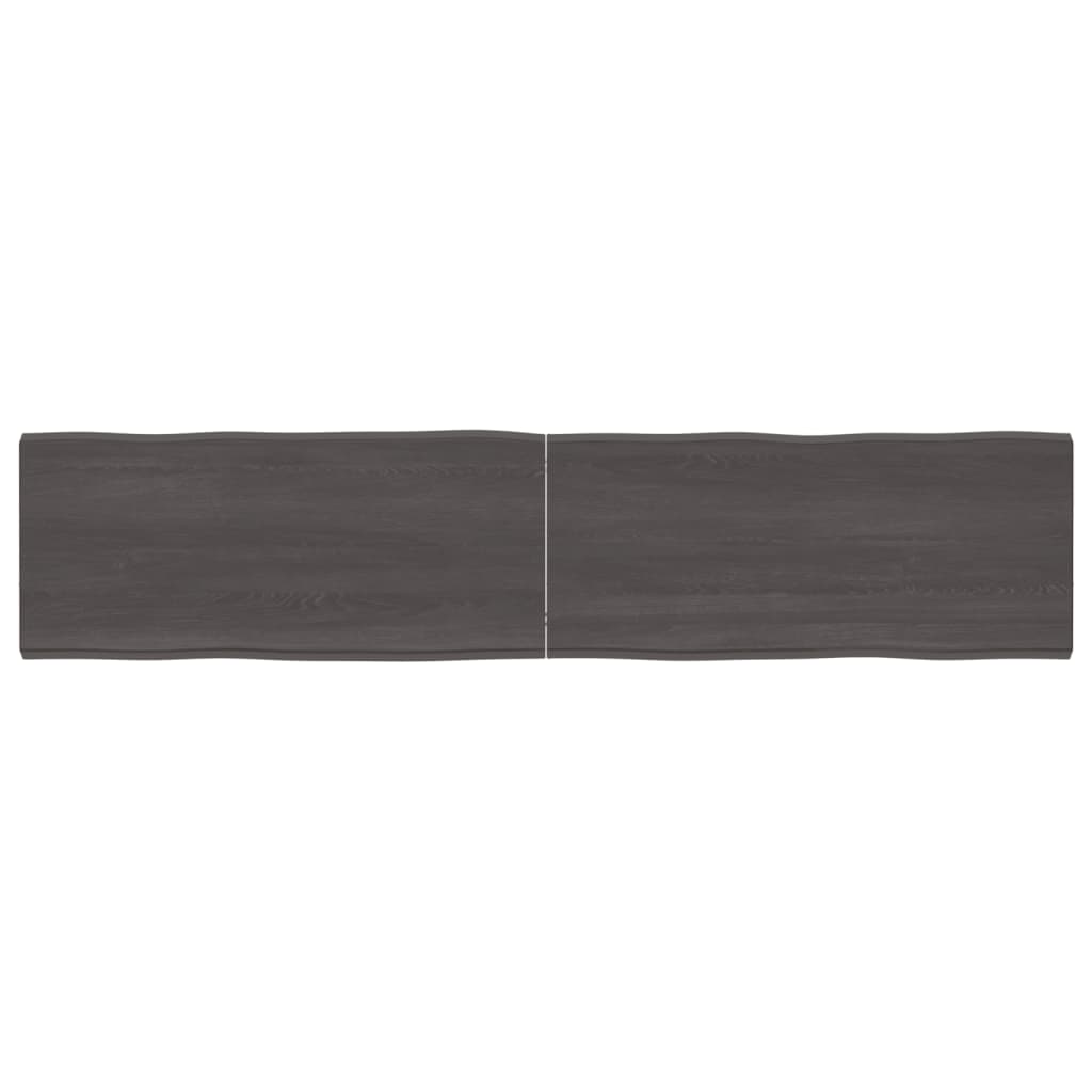 Piano Tavolo Marrone Scuro 180x40x(2-4)cm Rovere Non Trattato - homemem39