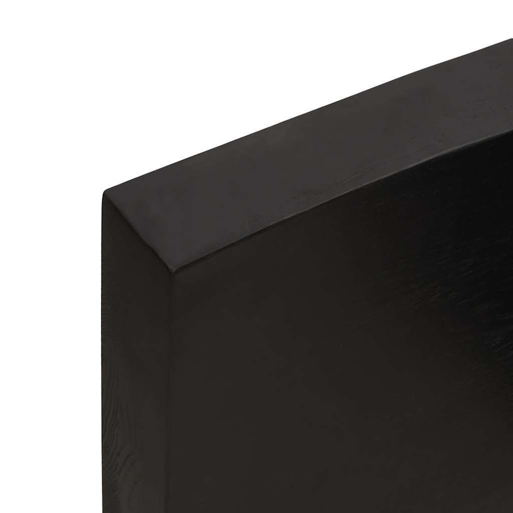 Piano Tavolo Marrone Scuro 180x40x(2-6)cm Rovere Non Trattato