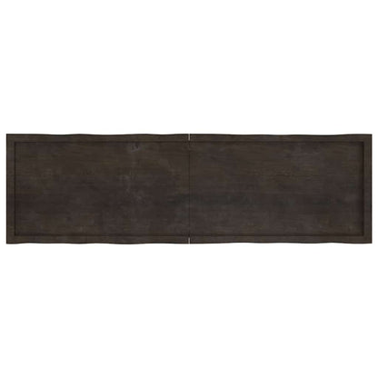 Piano Tavolo Marrone Scuro 180x50x(2-4) cm Rovere Non Trattato - homemem39