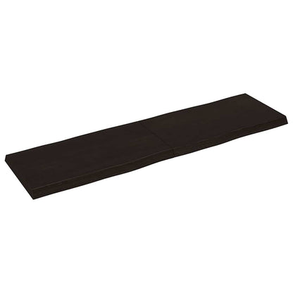 Piano Tavolo Marrone Scuro 180x50x(2-6)cm Rovere Non Trattato
