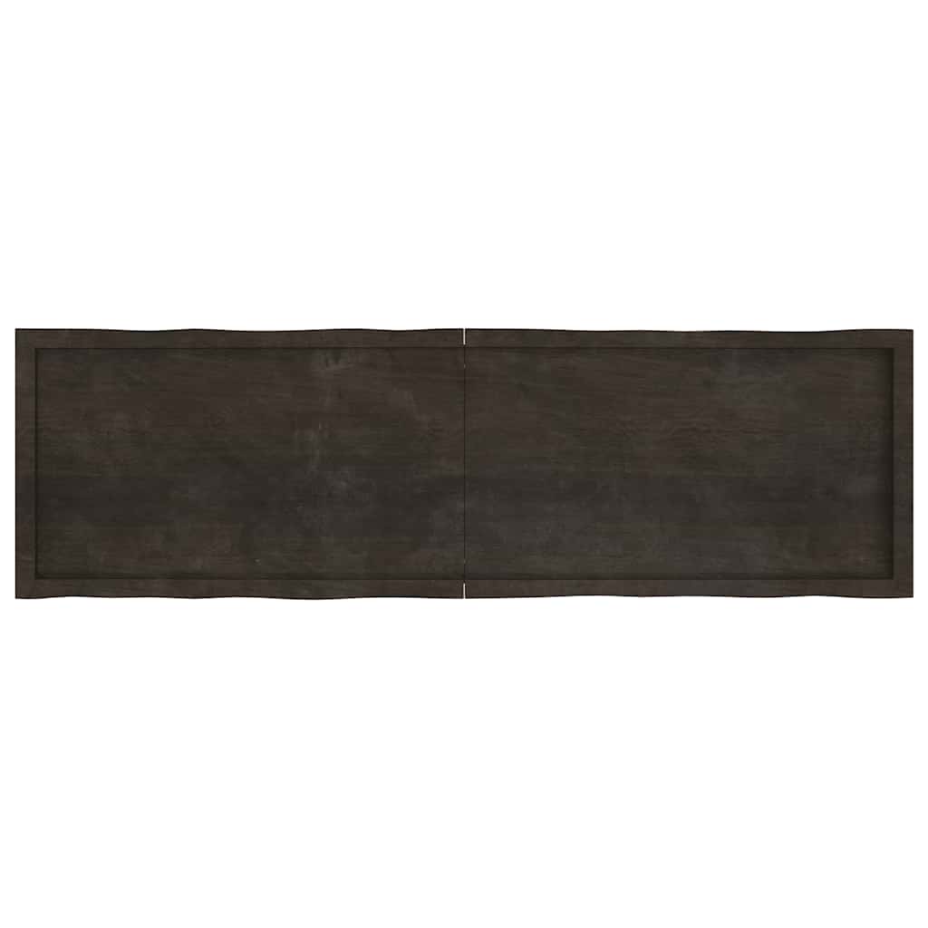 Piano Tavolo Marrone Scuro 180x50x(2-6)cm Rovere Non Trattato