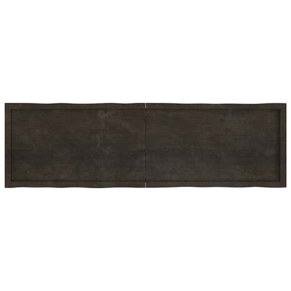 Piano Tavolo Marrone Scuro 180x50x(2-6)cm Rovere Non Trattato