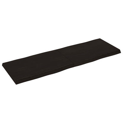 Piano Tavolo Marrone Scuro 180x60x(2-6)cm Rovere Non Trattato