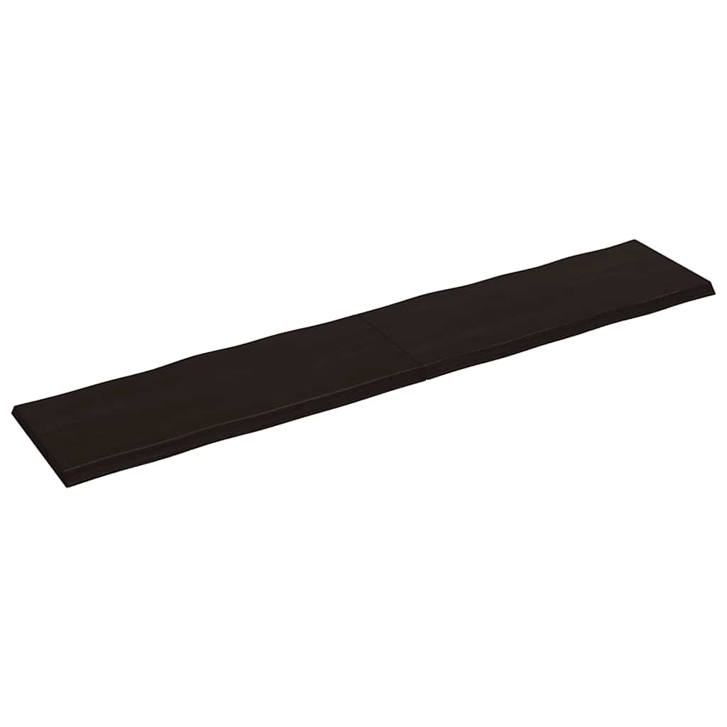 Piano Tavolo Marrone Scuro 200x40x(2-4)cm Rovere Non Trattato