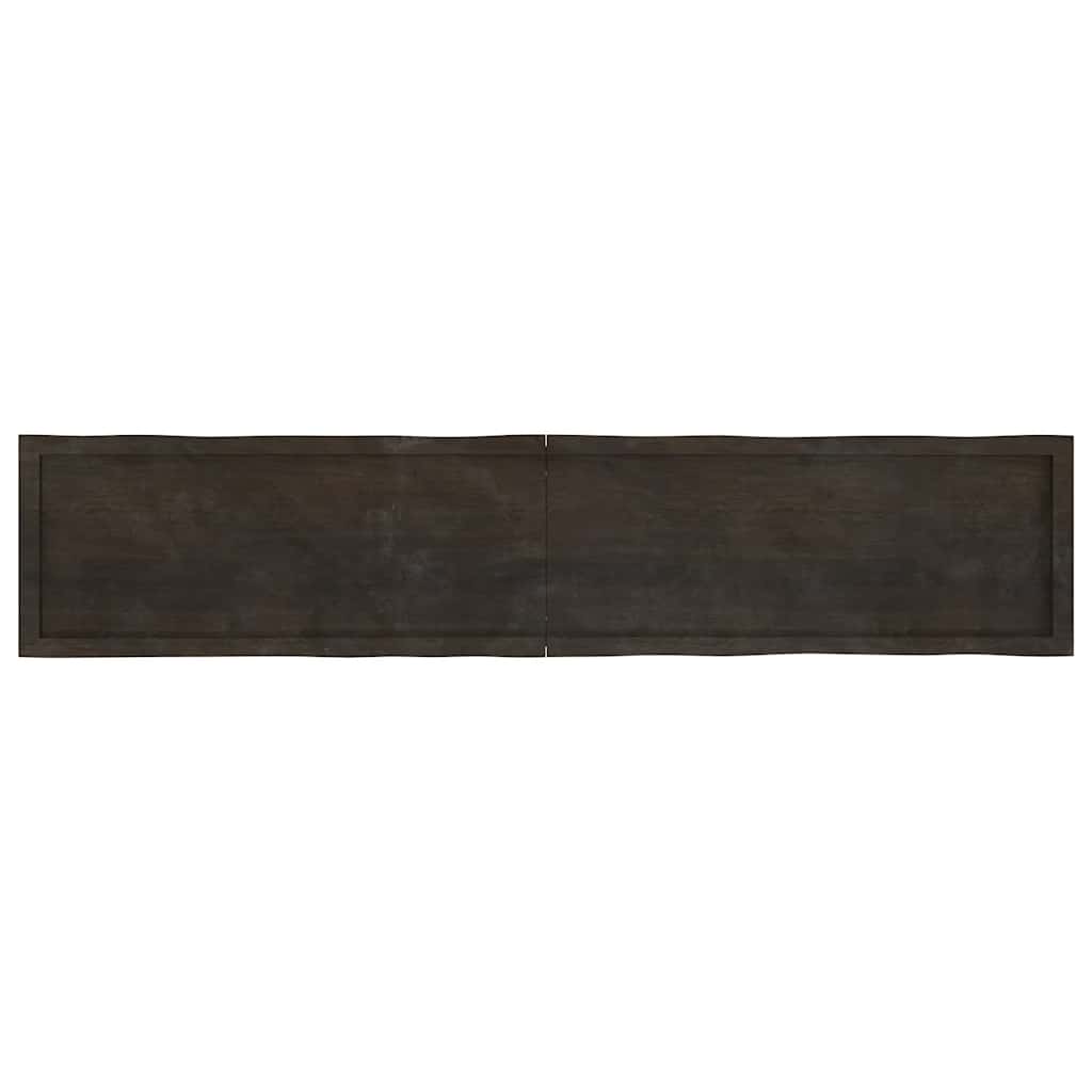 Piano Tavolo Marrone Scuro 200x40x(2-4)cm Rovere Non Trattato