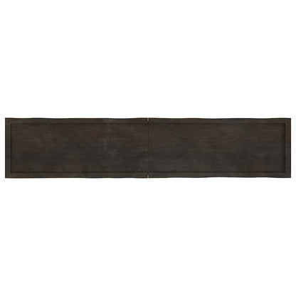 Piano Tavolo Marrone Scuro 200x40x(2-4)cm Rovere Non Trattato