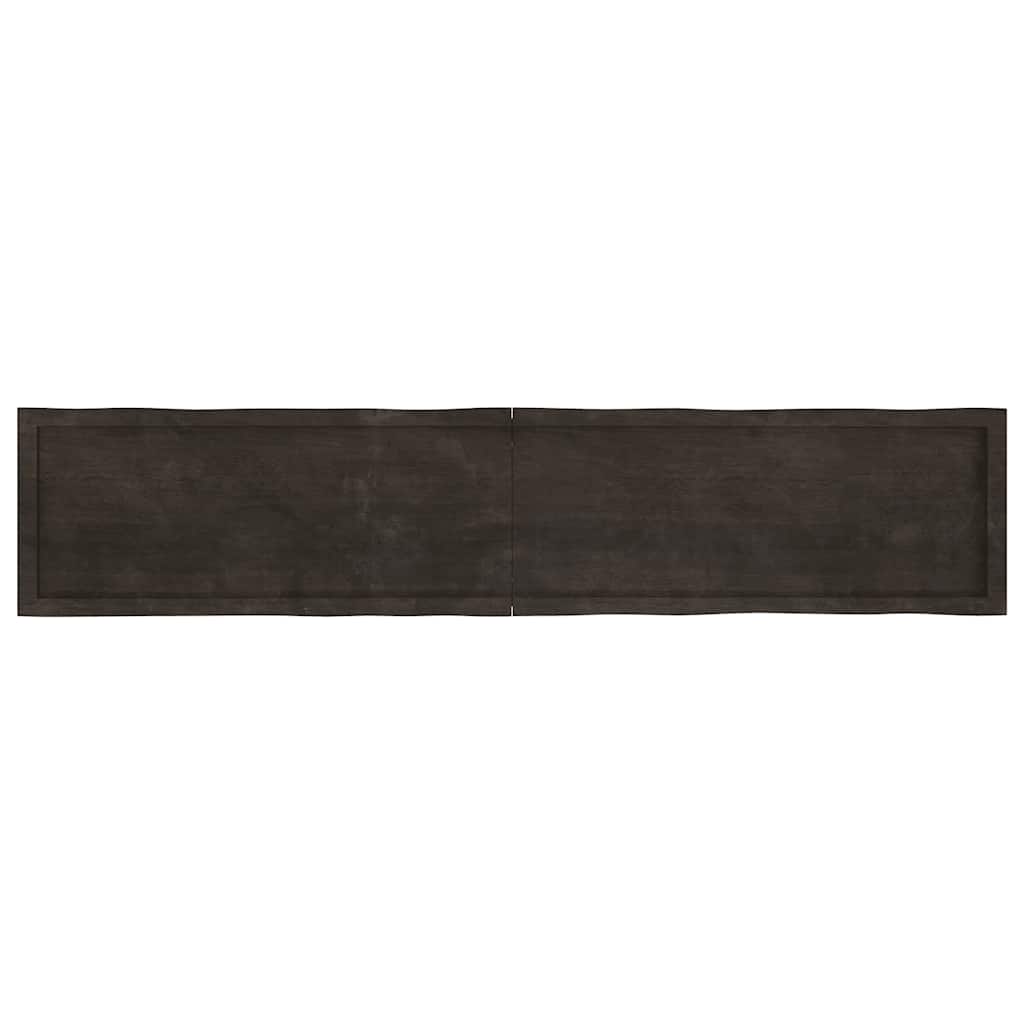 Piano Tavolo Marrone Scuro 200x40x(2-6)cm Rovere Non Trattato - homemem39