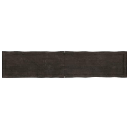 Piano Tavolo Marrone Scuro 200x40x(2-6)cm Rovere Non Trattato - homemem39