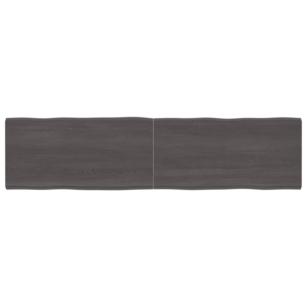 Piano Tavolo Marrone Scuro 200x50x(2-4)cm Rovere Non Trattato - homemem39