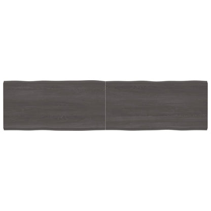 Piano Tavolo Marrone Scuro 200x50x(2-6) cm Rovere Non Trattato - homemem39