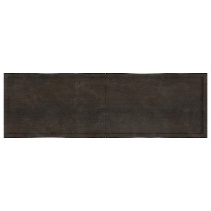 Piano Tavolo Marrone Scuro 200x60x(2-4) cm Rovere Non Trattato