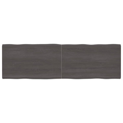 Piano Tavolo Marrone Scuro 200x60x(2-6)cm Rovere Non Trattato - homemem39