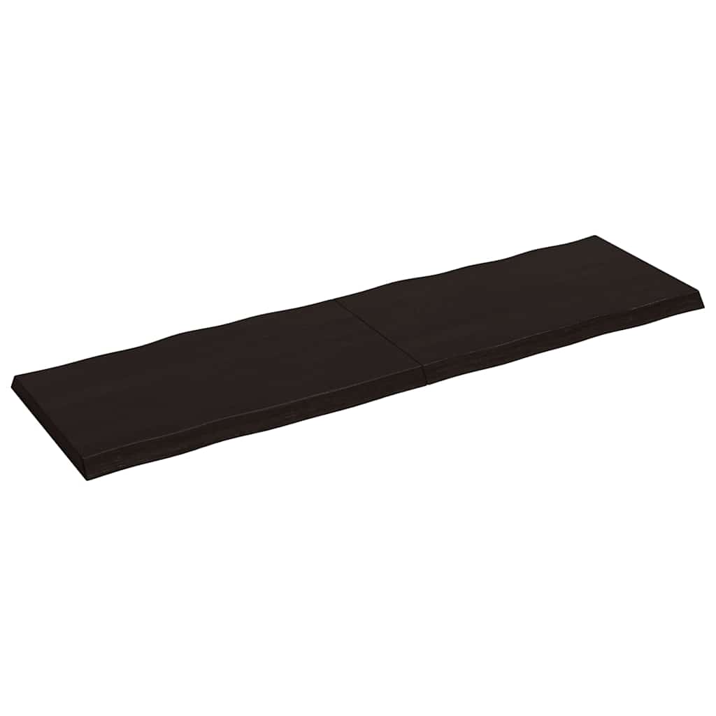 Piano Tavolo Marrone Scuro 200x60x(2-6)cm Rovere Non Trattato