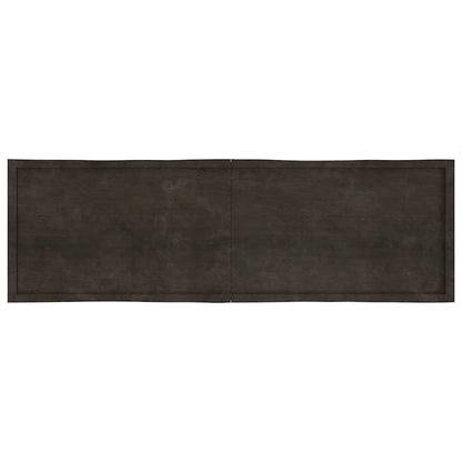 Piano Tavolo Marrone Scuro 200x60x(2-6)cm Rovere Non Trattato - homemem39