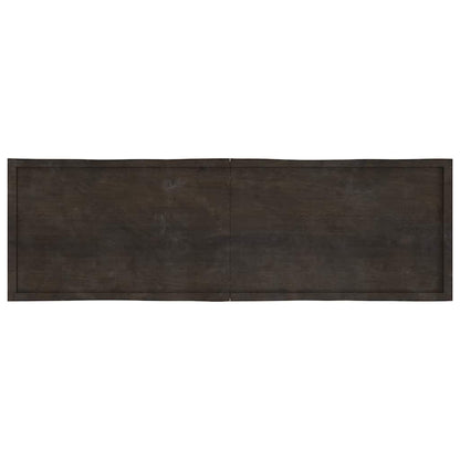 Piano Tavolo Marrone Scuro 200x60x(2-6)cm Rovere Non Trattato
