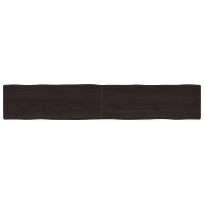 Piano Tavolo Marrone Scuro 220x40x(2-6)cm Rovere Non Trattato