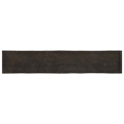 Piano Tavolo Marrone Scuro 220x40x(2-6)cm Rovere Non Trattato