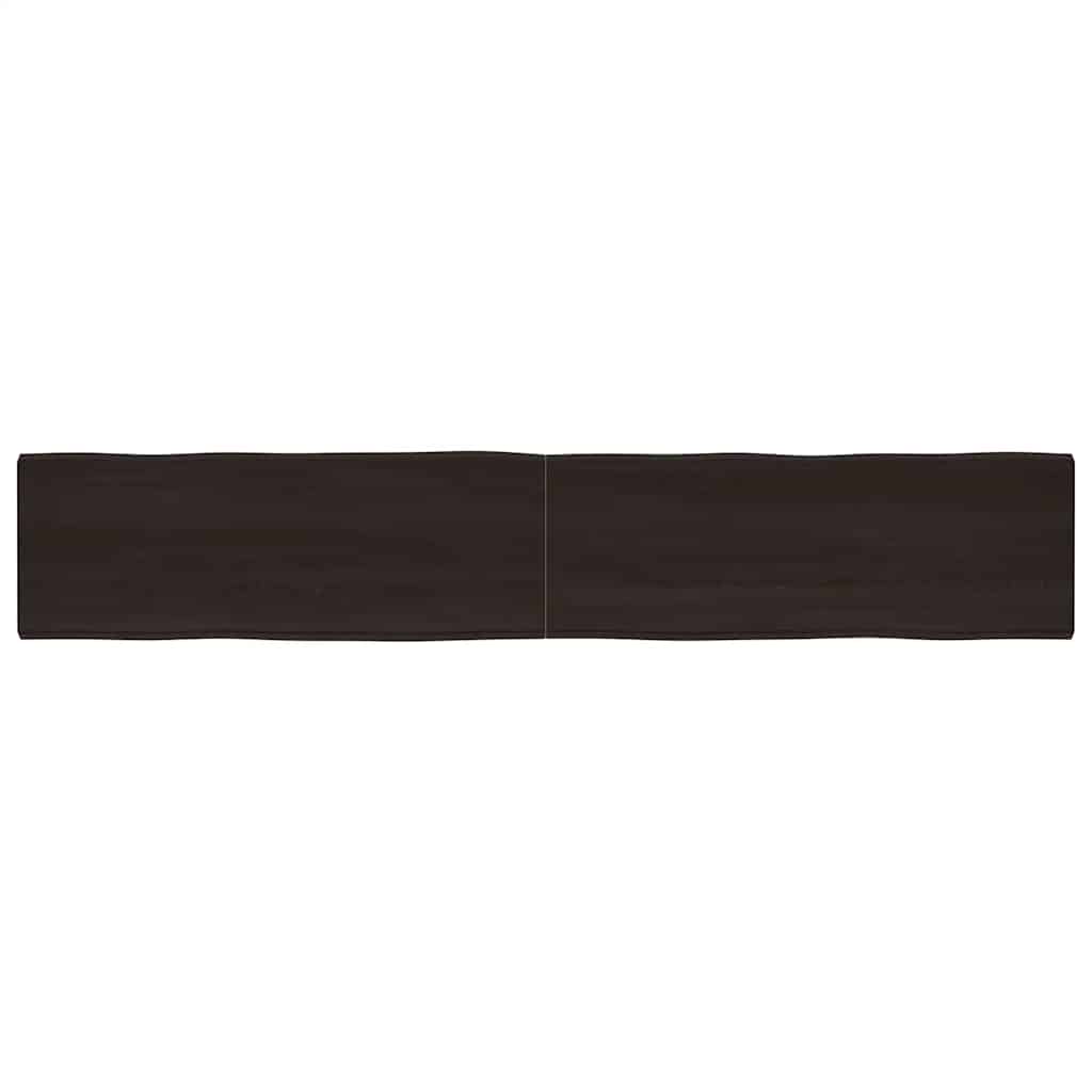 Piano Tavolo Marrone Scuro 220x40x(2-6)cm Rovere Non Trattato