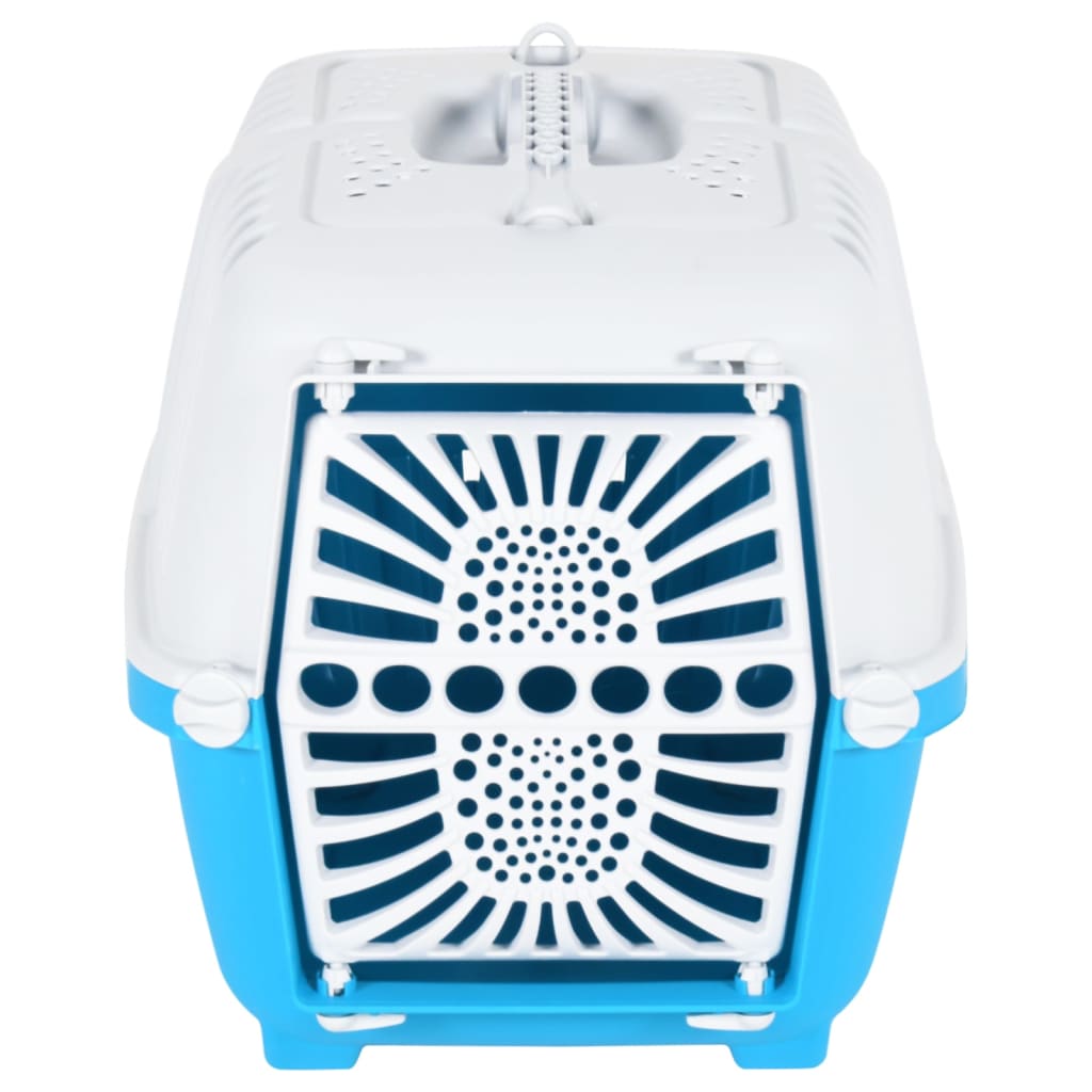Trasportino per Animali Bianco e Blu 48x31,5x33cm Polipropilene | homemem39