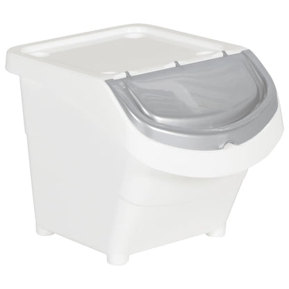 Cestini per Rifiuti Impilabili con Coperchi 3pz Bianchi PP 78 L | homemem39