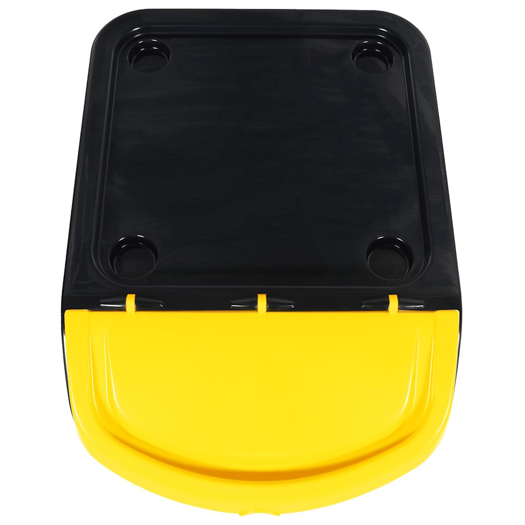 Cestini per Rifiuti Impilabili con Coperchi 3pz Neri in PP 78 L | homemem39