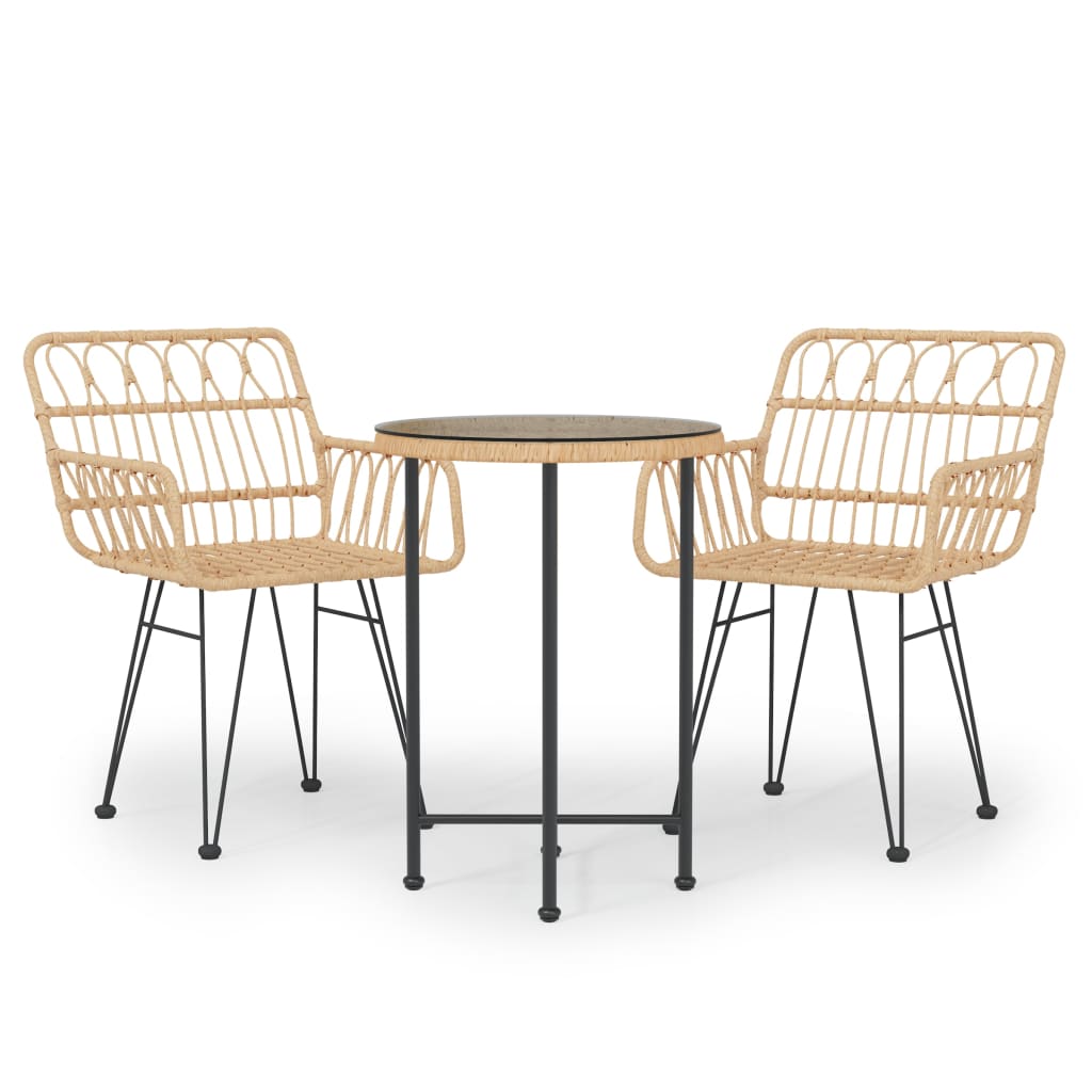 Set da Pranzo da Giardino 3 pz in Polyrattan - homemem39