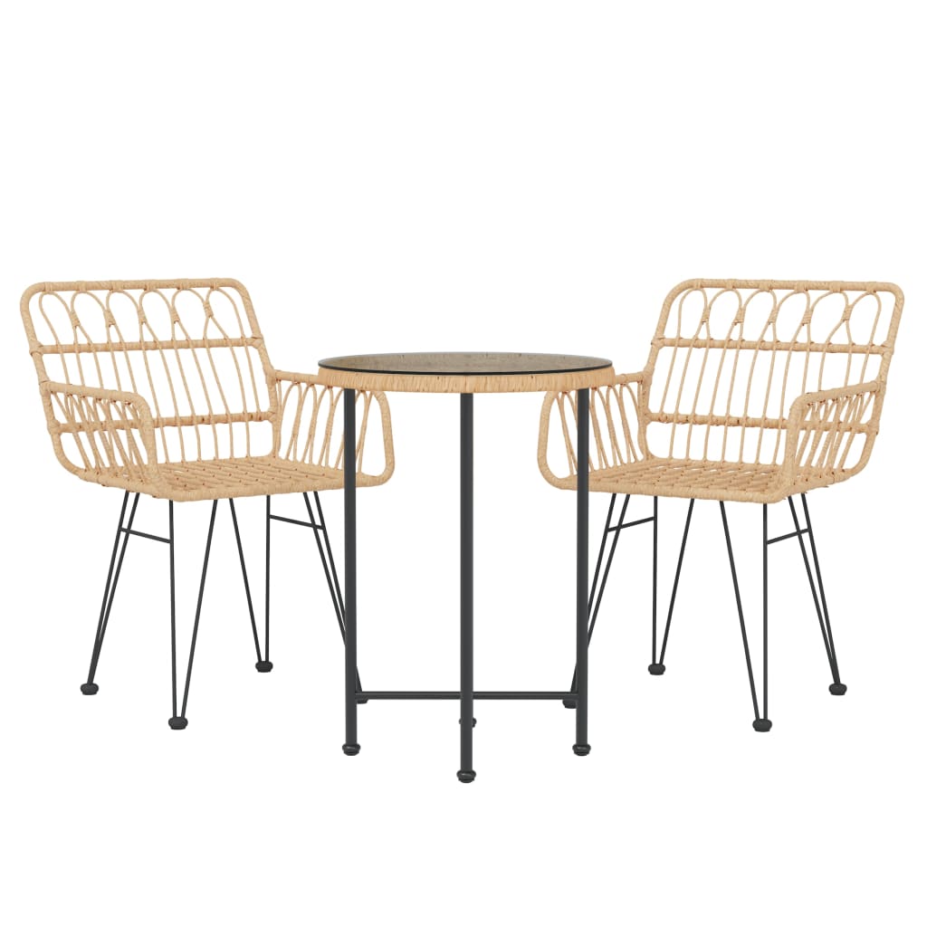 Set da Pranzo da Giardino 3 pz in Polyrattan - homemem39