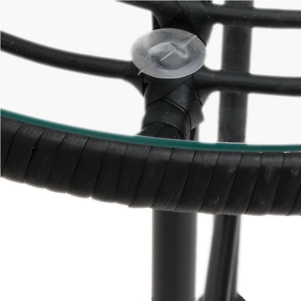 Set da Pranzo da Giardino 3 pz Nero in Polyrattan | homemem39