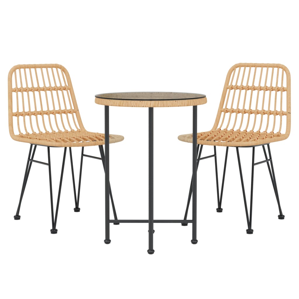Set da Pranzo da Giardino 3 pz in Polyrattan - homemem39