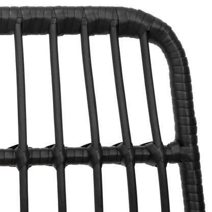 Set da Pranzo da Giardino 5 pz Nero in Polyrattan | homemem39