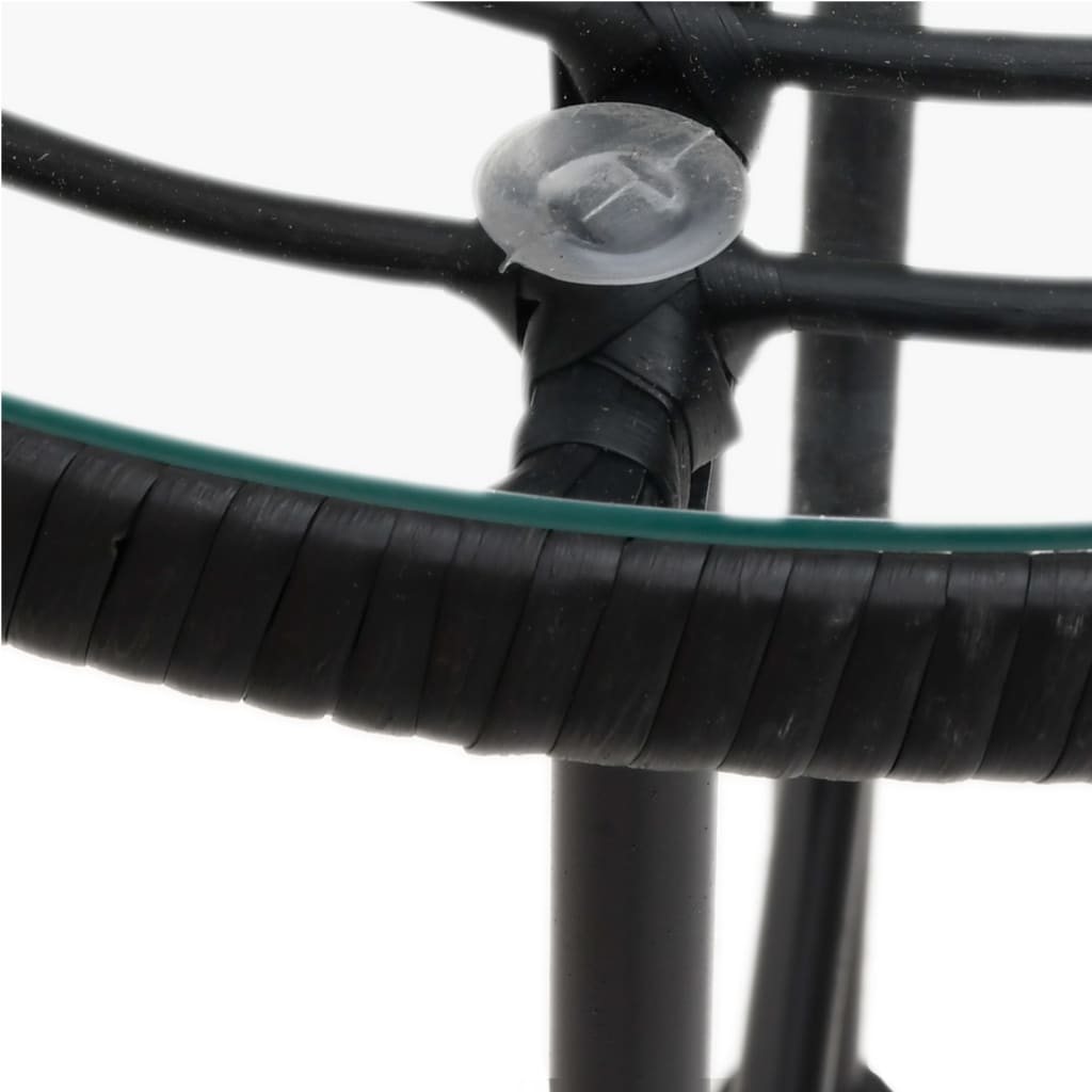 Set da Pranzo da Giardino 5 pz Nero in Polyrattan | homemem39